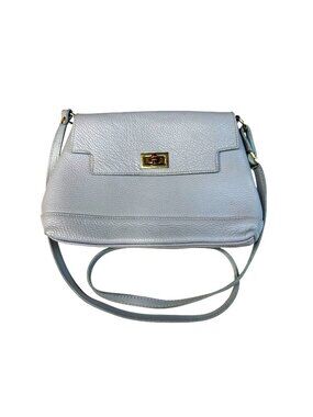 Rylko Pebbled Leather Crossbody Bag With Gold Hardware And Adjustable Strap